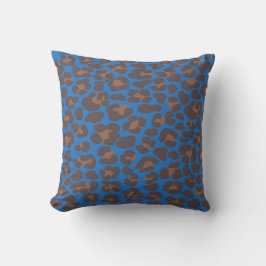 Almofada Blue and Brown Leopard Print Outdoor Pillow | Mode