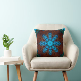 Almofada Blue and Brown Throw Pillow