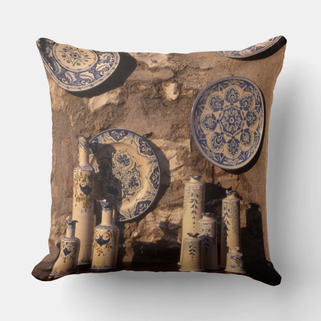 Almofada Blue and Cream Pottery Umbria Poster Plaque (Frente)