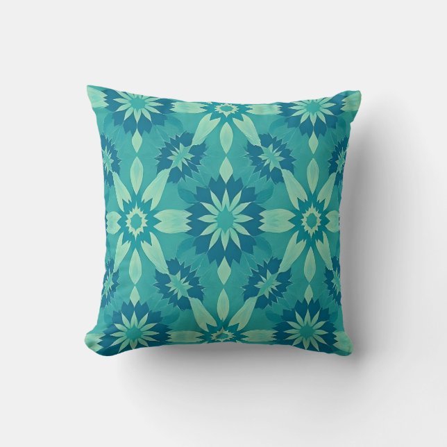 Almofada Blue and green floral pattern  (Frente)