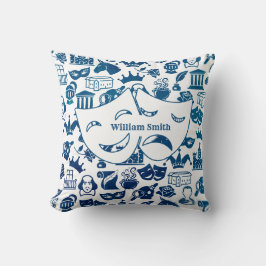 Almofada Blue and White Shakespeare Lover Pillow