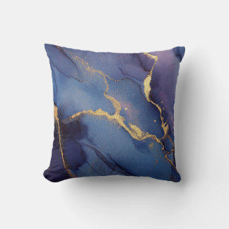 Almofada Blue background with gold streaks and dots