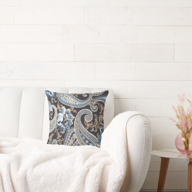 Almofada Blue Brown Vintage Paisley Light (Sofá)