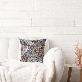 Almofada Blue Brown Vintage Paisley New
