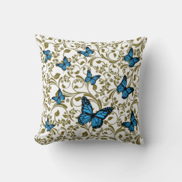 Almofada Blue butterfly gold garden