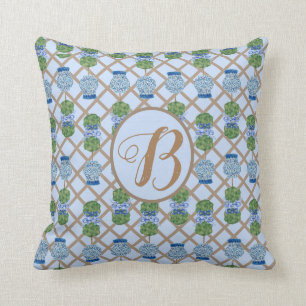 Almofada Blue Chinoiserie Ginger Jar Jars Topiary Basket