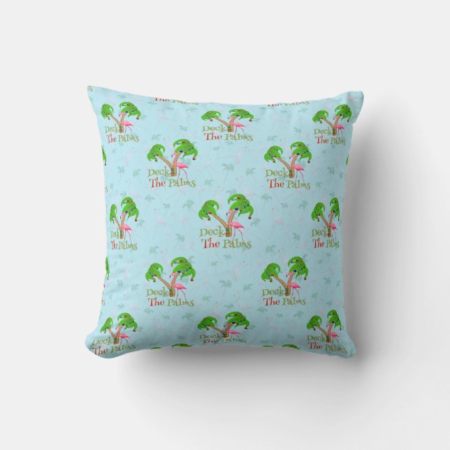 Almofada Blue Deck Os Palms Tropicais De Natal Flami (Frente)