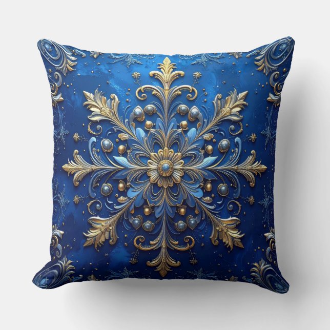 Almofada Blue Decorative Christmas Throw Pillow (Frente)