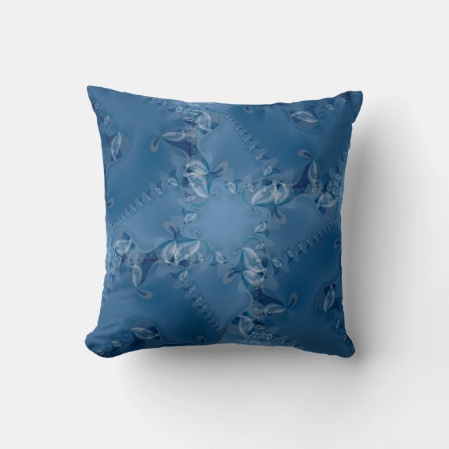 Almofada Blue Dream Lacy Abstrato Swirls Cushion (Frente)