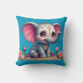 Almofada Blue Elephant Throw Pillow