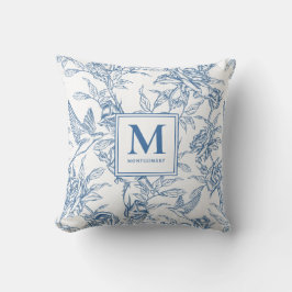 Almofada Blue French Toile Monogram Name