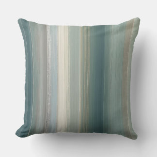 Almofada Blue Green Abstract Coastal Stripe
