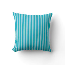 Blue Green, Teal Throw Pillow Stripes
