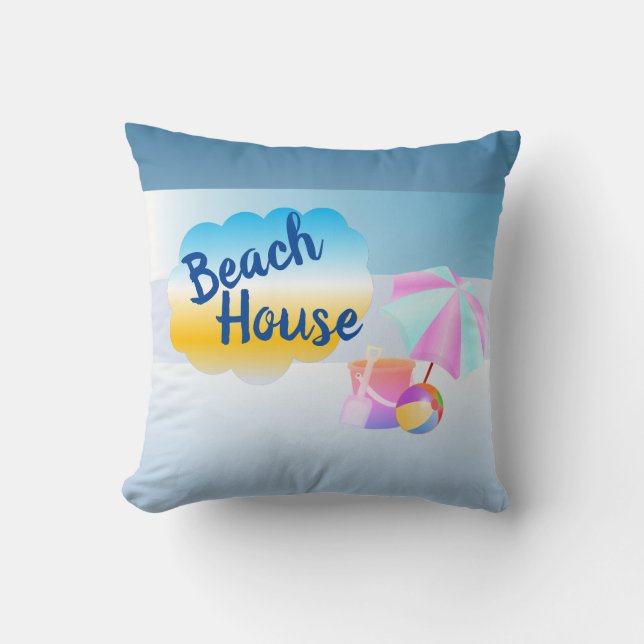 Almofada Blue Horizon Beach House Cushion (Frente)