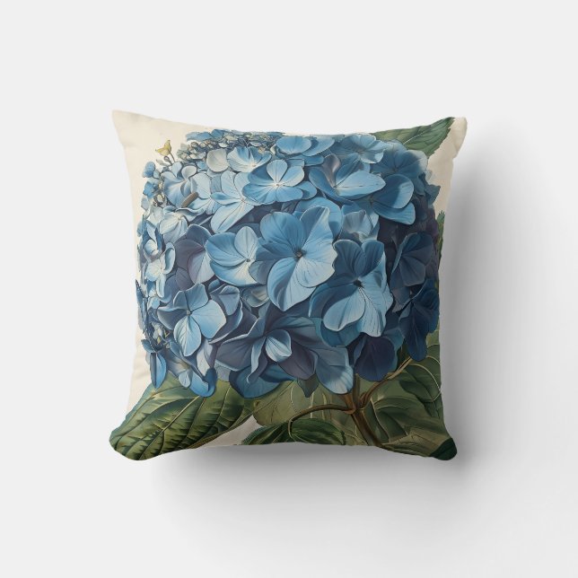 Almofada Blue Hydrangea Vintage (Frente)