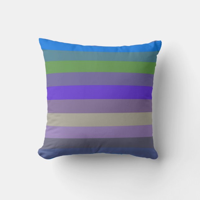 Almofada Blue, Lime & Magenta Retro Stripes (Frente)