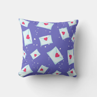 Almofada Blue Love Letters Heart Pattern