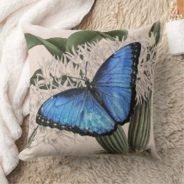 Almofada Blue Morpho Butterfly Arte Floral
