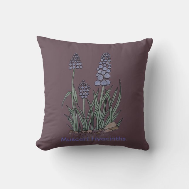Almofada Blue Muscari Hyacinths (Frente)