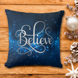 Almofada Blue Night Sky Stars acredita no Natal