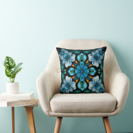 Almofada Blue Pattern Throw Pillow