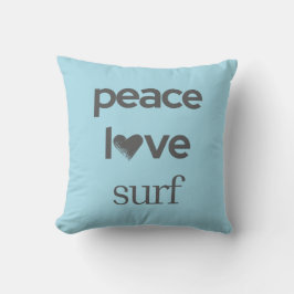 Almofada Blue Peace Love Surf | Casa de Praia Reversível