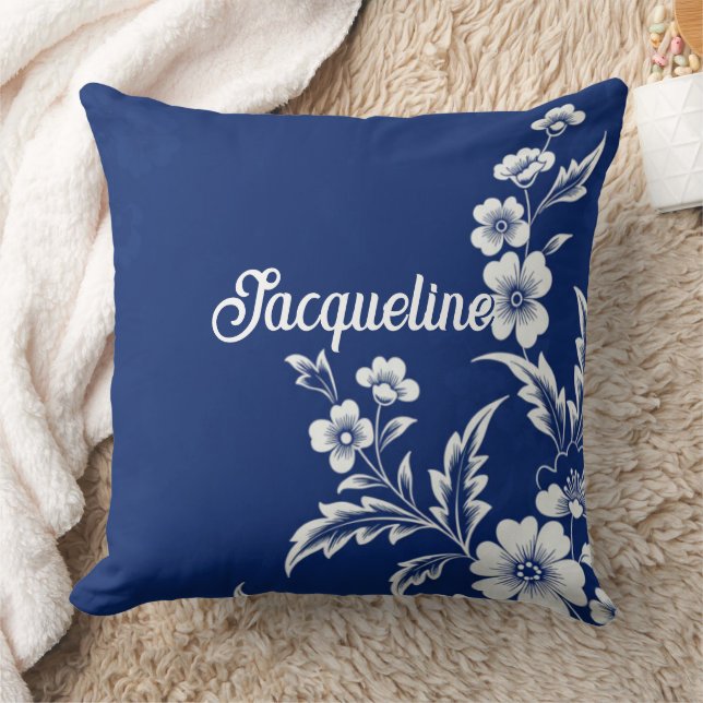 Almofada Blue Porcelain Bloom (Cobertor)