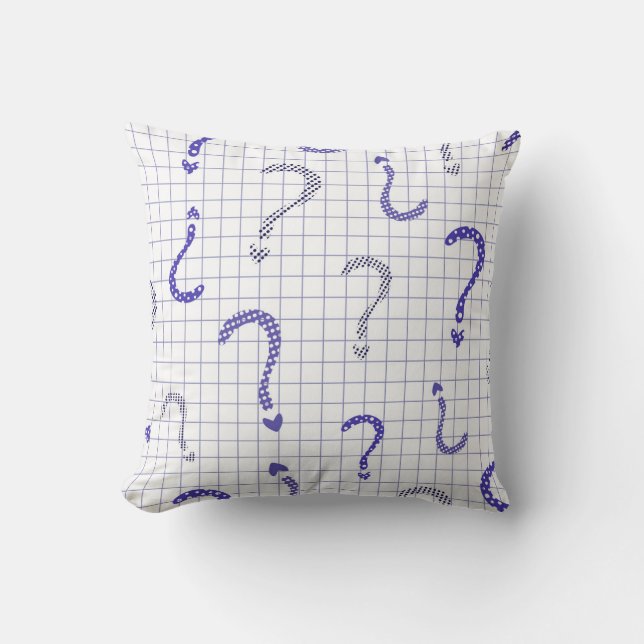 Almofada Blue question mark seamless pattern (Frente)