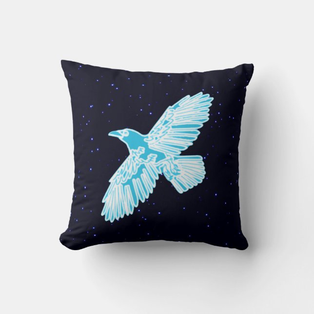 Almofada Blue Raven Sobre Estrelas (Frente)