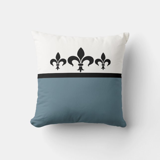 Almofada Blue Swanky Fleur De Lis Travesseiro (Frente)