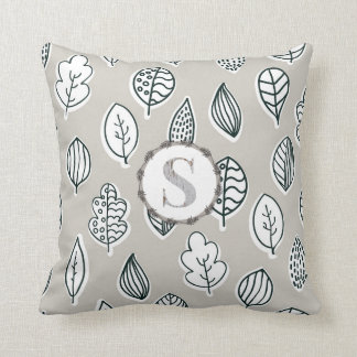 Almofada Blue Tan Farmhouse Vintage Country Monograma Cuja