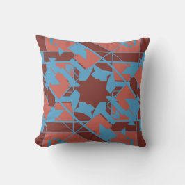 Almofada Blue Terracotta sobre Motif Floral Diagonal Burgun
