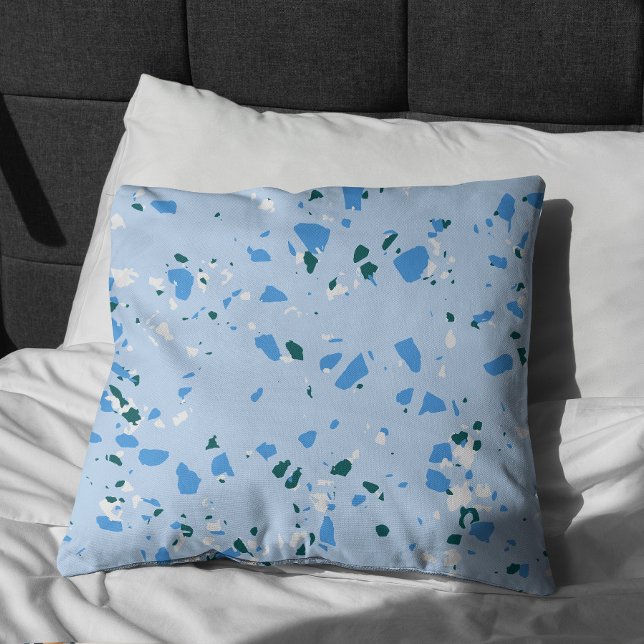Almofada Blue Terrazzo Pattern (Blue Terrazzo Pillow)