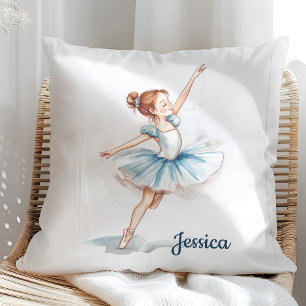 Almofada Blue Watercolor Ballerina Dancer