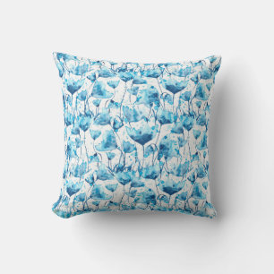 Almofada Blue Watercolor Daisies