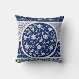 Almofada Blue Willow Ming Dynastia China Botânica