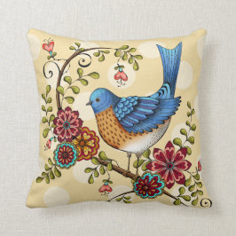 Almofada Bluebird com o travesseiro decorativo amarelo dos