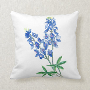 Almofada Bluebonnets da aguarela