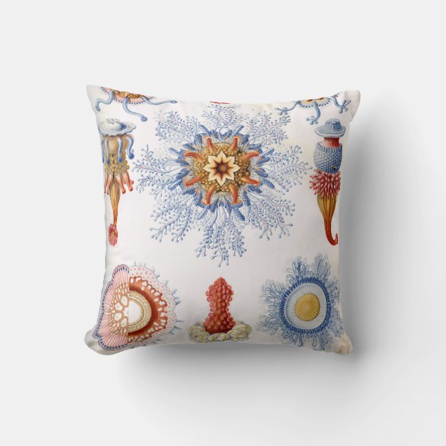 Almofada Bluebottle das medusa de Ernst Haeckel (Frente)
