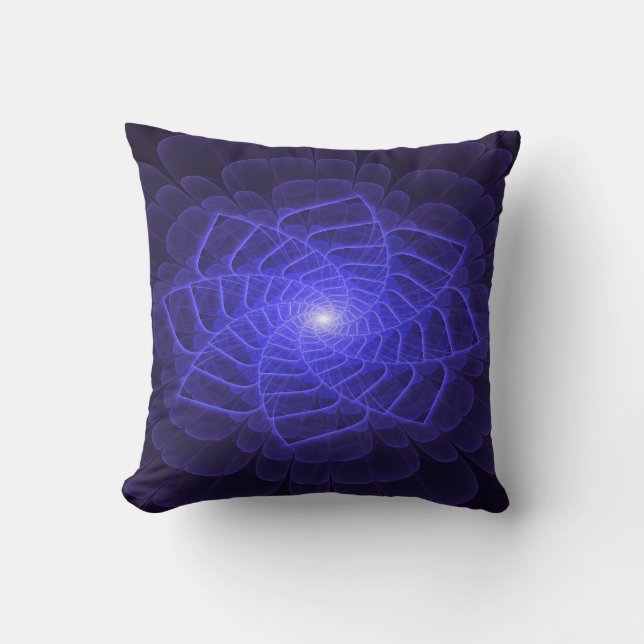 Almofada BlueLotus Fractal Flower Throw Pillow (Frente)