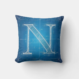 Almofada Blueprint Monogram Letter N
