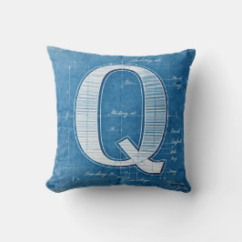 Almofada Blueprint Monogram Letter Q
