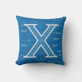 Almofada Blueprint Monogram Letter X