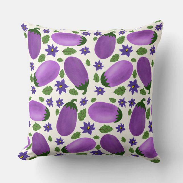 Almofada Blush & Bloom Eggplant Collection – Ivory Glow (Frente)