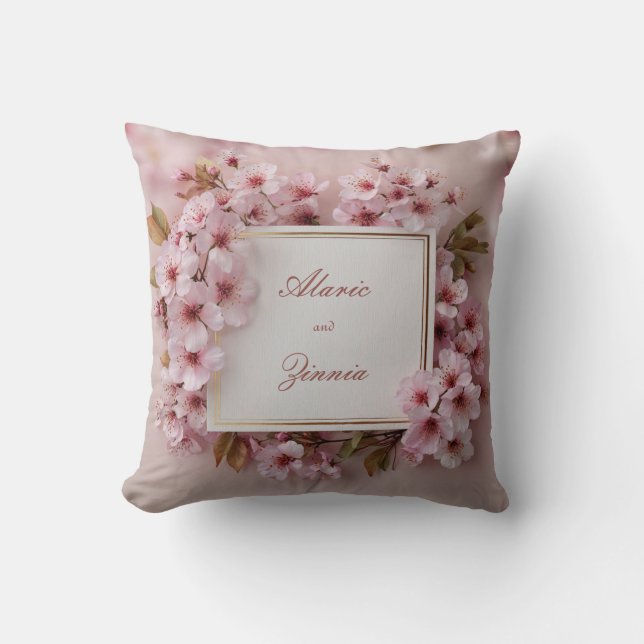 Almofada Blush Cherry Blossom Casamento (Frente)