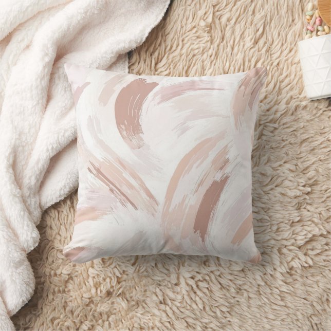 Almofada Blush Creme Branco Abstrato Natal (Cobertor)