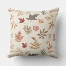 Almofada Blush Fall Leaves Pattern Throw Pillow
