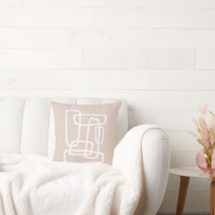 Almofada Blush + Formas de Encadeamento de Abstrato Branco