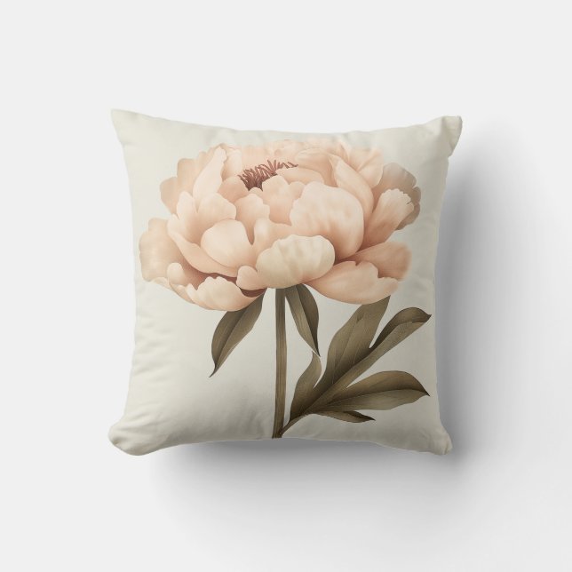 Almofada Blush Peony Elegance: Graça sofisticada (Frente)