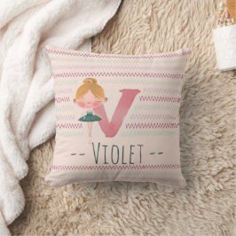 Almofada Blush Pink Ballerina Monograma V - Arte Personaliz